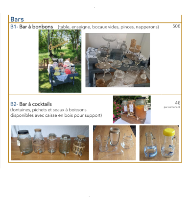 Location de décoration événementielle privée à Toulouse - bar à cocktails et bar à bonbons